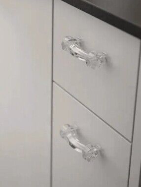 Set Of 5 Clear Glass Drawer Handle Pull